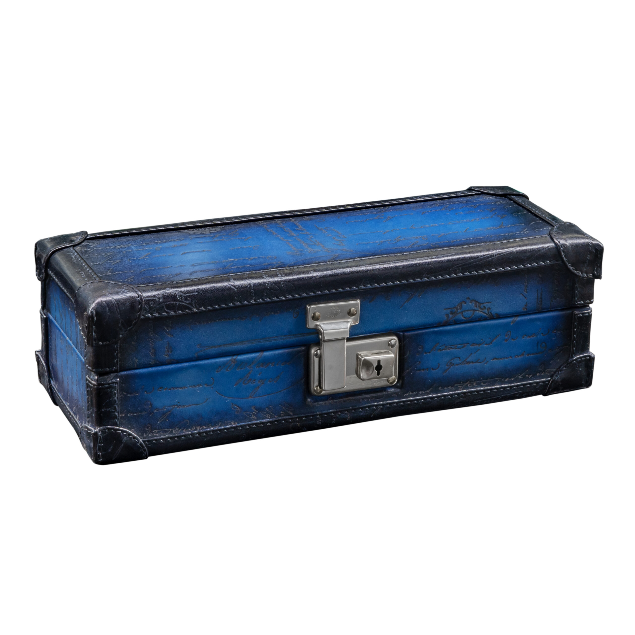 BOSPHORUS LEATHER WATCH CASE SCRIPTO PATINA BLUE – Chrono Theory
