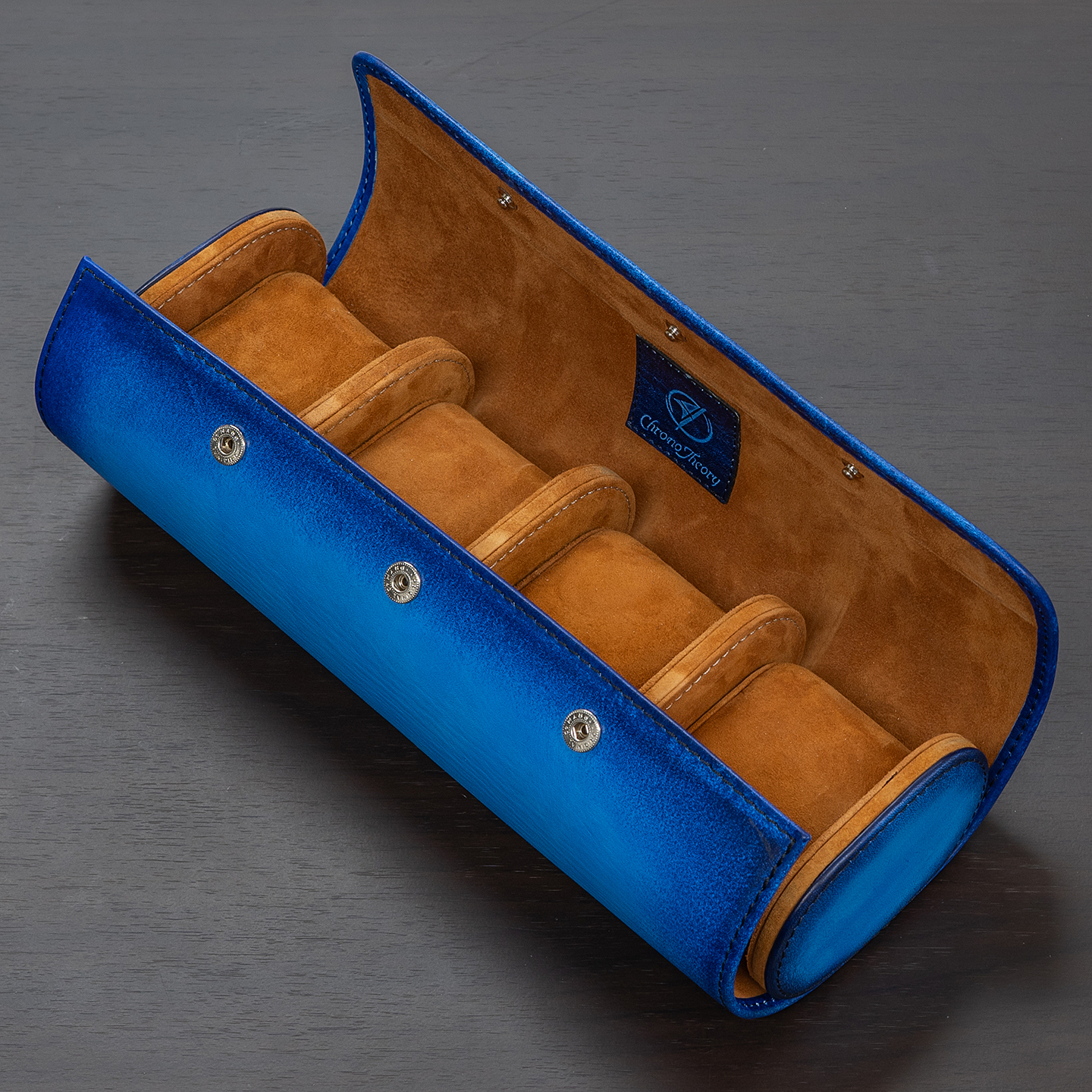 BOSPHORUS LEATHER WATCH ROLL GALATA PATINA SKY BLUE