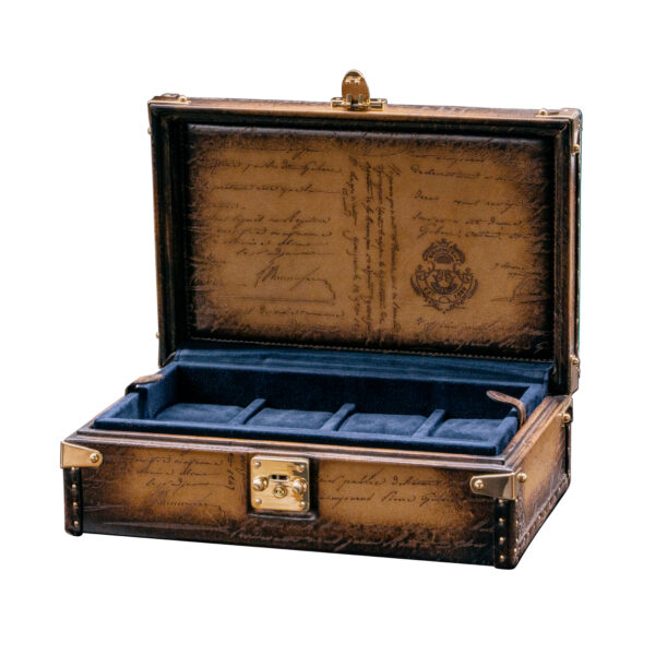 BOSPHORUS LEATHER WATCH CASE 8 PARCHMENT PATINA LIGHT TAN 1 LOCK - 画像 (2)