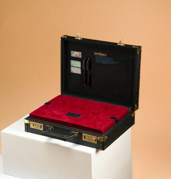 BOSPHORUS LEATHER WATCH CASE 15 or 10 + 2POCKET TOGO BLACK - 画像 (2)