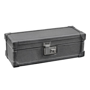 BOSPHORUS LEATHER WATCH CASE 4 SAFFIANO DARK GREY [SILVER METAL]