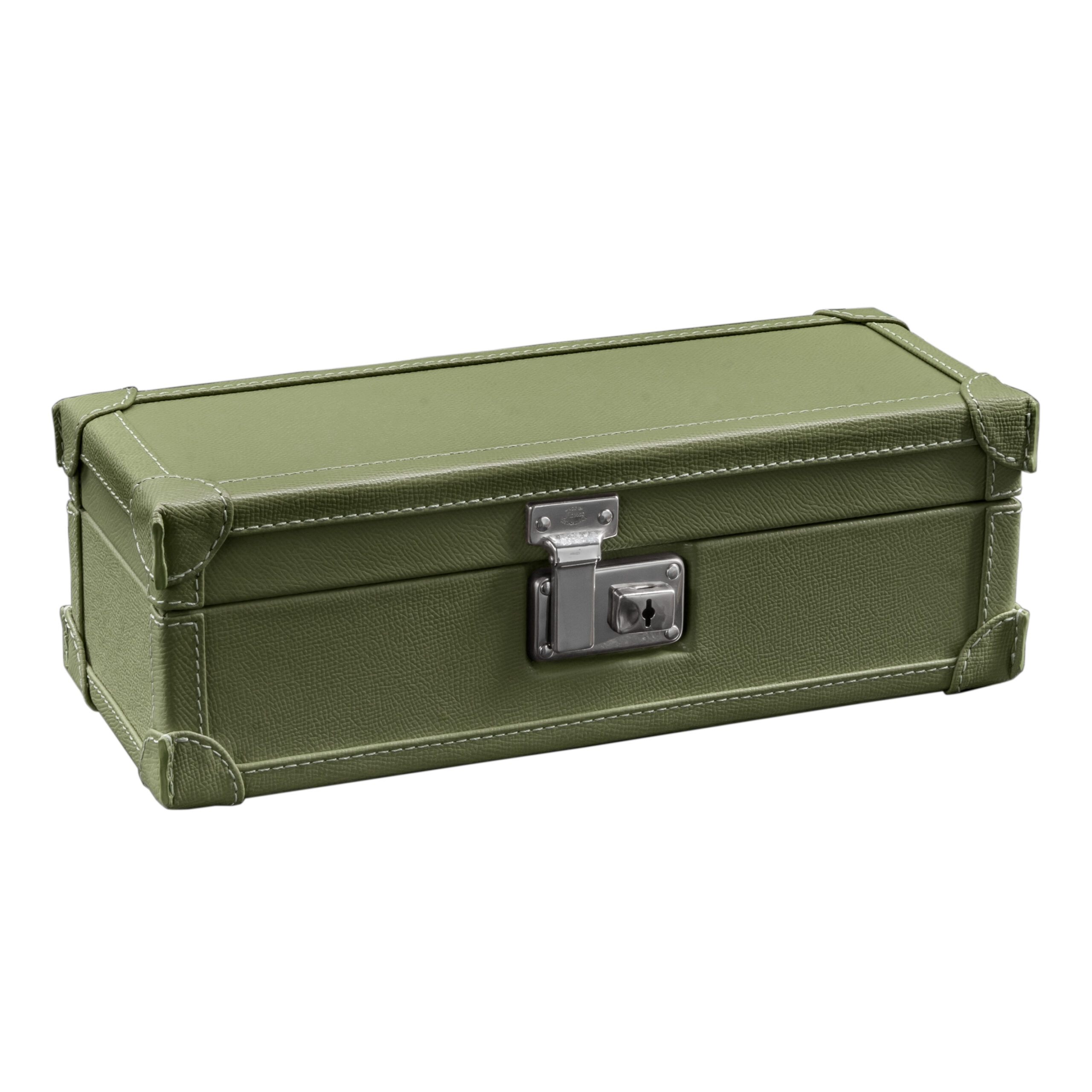 BOSPHORUS LEATHER WATCH CASE 4 SAFFIANO OLIVE GREEN [INNER COVER 