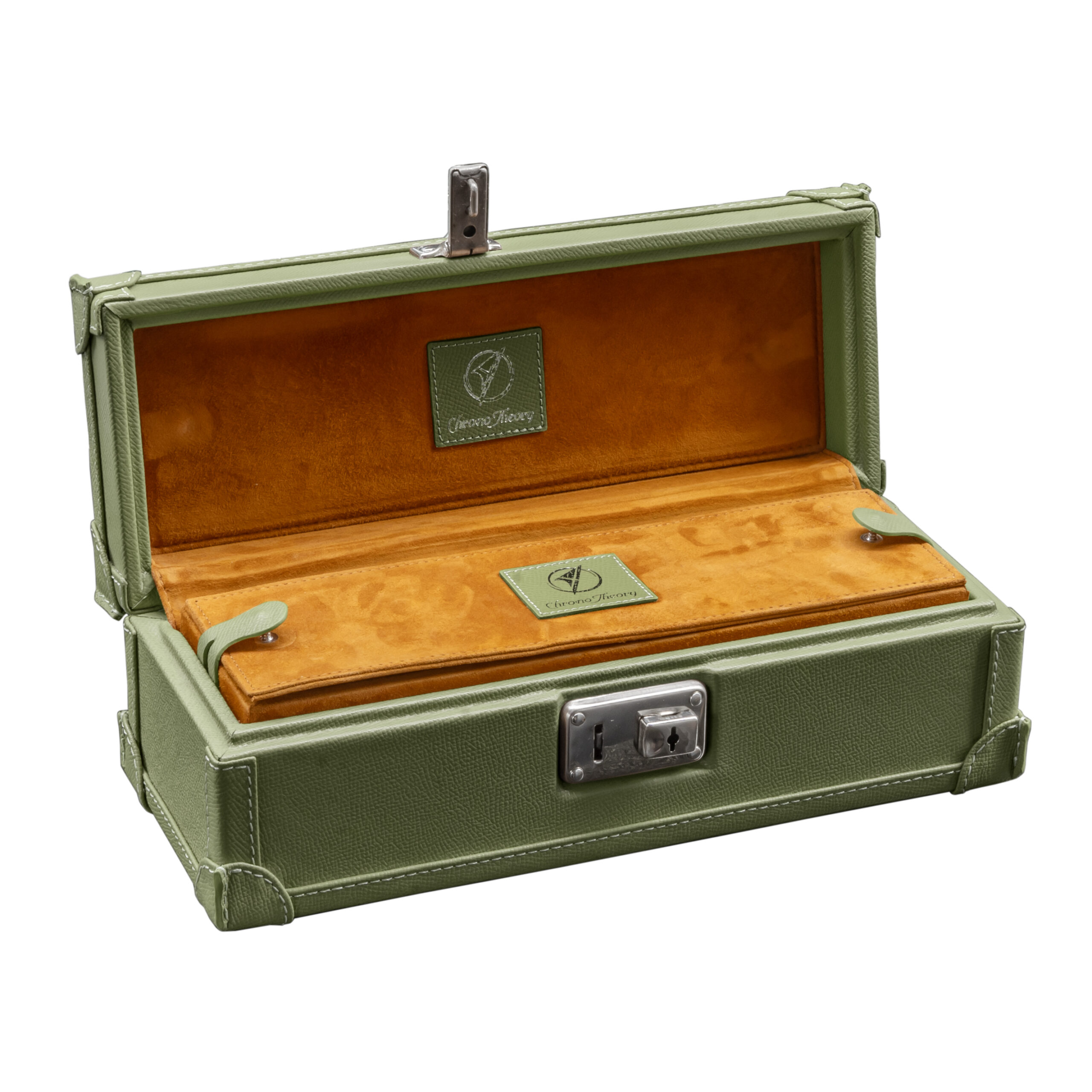 BOSPHORUS LEATHER WATCH CASE 4 SAFFIANO OLIVE GREEN [INNER COVER 