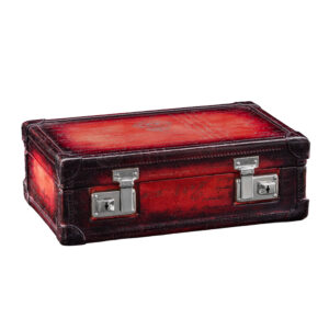 BOSPHORUS LEATHER WATCH CASE 8 SCRIPTO PATINA RED 2 LOCK [INNER COVER]